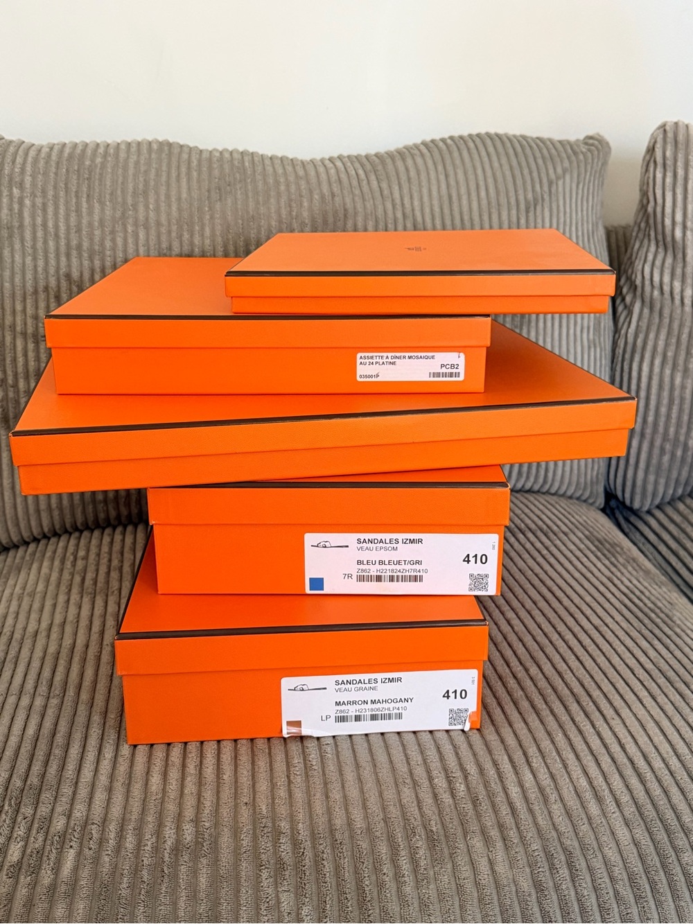 Orange Designer Boxes - Stack of Luxury Storage Boxes